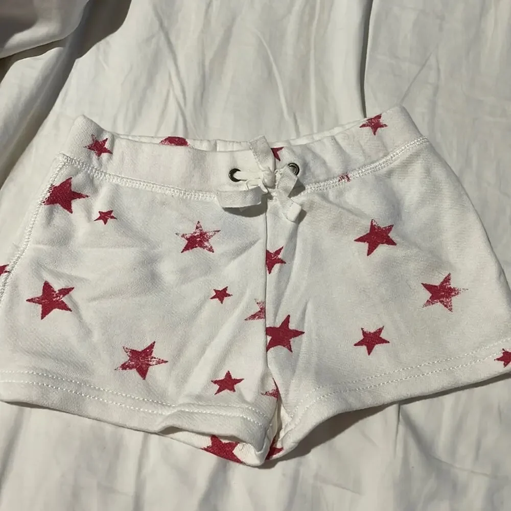 Ralph Lauren 3t cream red star shorts elastic waist nwot French terry new